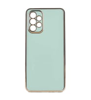 Samsung Galaxy A32 4G Kılıf Kenarları Gold Kamera Korumalı Renkli Pastel Silikon Açık Yeşil BARK (Açık Yeşil)