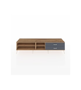 Hyperion TV Ünitesi 2 Raflı 2 Çekmeceli  220x44x51 Çam-Çam/Antrasit