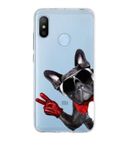 PrintiFy Xiaomi Mi A2 Lite ile Uyumlu Köpek 2 Kamera Korumalı Şeffaf Kılıf