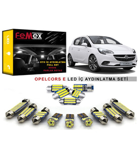 Opel Corsa E LED İç Aydınlatma Ampul Seti FEMEX Parlak Beyaz