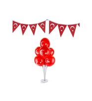 29 Ekim Okul Süsleri Bayraklı Balonlu Set