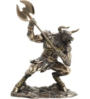Yarı İnsan Yarı Boğa Mitolojik Canavar Minotor Heykel Biblo Dekor (Bronz)