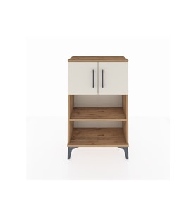 Arges Komodin 2 Raflı 2 Kapaklı 60x30x96 Çam-Aytaşı