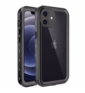 Microsonic Apple iPhone 12 Kılıf Waterproof 360 Full Body Protective Siyah