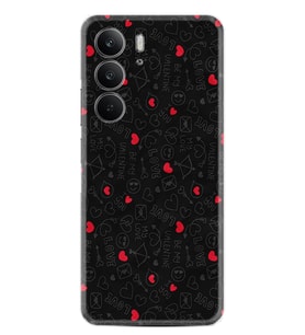 Realme C75 Kılıf Boutique Baskılı Resimli Siyah Kalp ve Ok Pcode -064