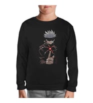 Naruto Gojo Saturo Siyah Çocuk Sweatshirt