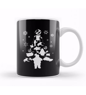 Ghostbusters Christmas Tree Silhouette Kupa Bardak Porselen