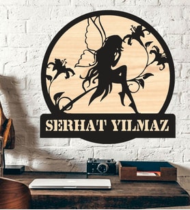 Kişiye Özel Peri Çocuk Odası Ahşap Duvar Tablo
