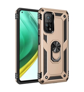 Xiaomi Mi 10t Pro Kılıf Sofya Yüzüklü Silikon Kapak - Gold