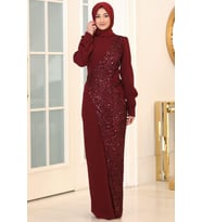 Hürrem Tesettür Abiye Bordo