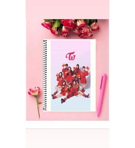 Twice Defter 1 Adet Özel Tasarım A4 Boyutu Telli Çizgili Defter 21*29 Cm