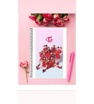 Twice Defter 1 Adet Özel Tasarım A4 Boyutu Telli Çizgili Defter 21*29 Cm