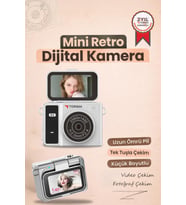 Torima Mini Dijital Kamera 2K Flip Ekranlı Selfie Video Vlog Kamerası CMR46 Siyah