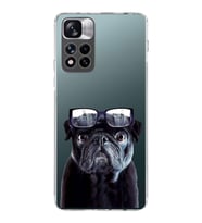 PrintiFy Xiaomi Redmi Note 11 Pro Plus ile Uyumlu 1mm Slim Fit Köpek 3 050f Baskılı Şeffaf  Kılıf