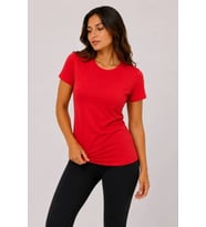 Basic Tişört Bisiklet Yaka Kısa Kol Günlük Yazlık Slim Fit T-Shirt - Kırmızı