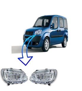 Fiat Doblo Sağ Sol Ön Far Motorlu 2006-2010