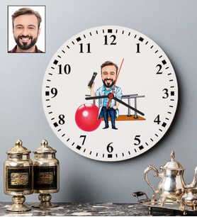 Kişiye Özel Fizyoterapist Tasarımlı Karikatür Duvar Saati 106