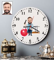 Kişiye Özel Fizyoterapist Tasarımlı Karikatür Duvar Saati 106