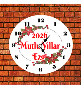 Tatlı Yılbaşı Duvar Saati Kişiye Özel