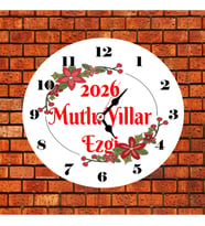 Tatlı Yılbaşı Duvar Saati Kişiye Özel