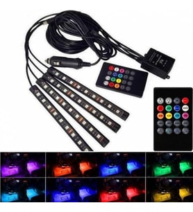 Ayak Altı Led Ambiyans Ses Duyarlı RGB Aydınlatma 4 Lü