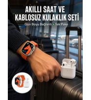 Northcity Watch 9 Max Akıllı Saat Seti 2 Kordonlu Kablosuz Kulaklık Hediyeli Yeni Nesil
