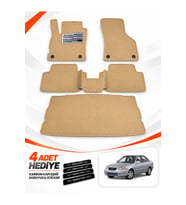 e-biz HYUNDAİ ACCENT ERA (2005-2011) Uyumlu EVA Oto Paspas Bagaj Paspası Dahil Bej