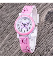Pembe Kelebek Figürlü Analog Rakamlı Kız Çocuk Kol Saati ST-304350