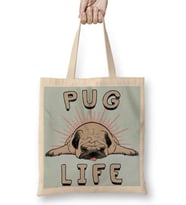 Pug Life Köpek Bez Çanta Uzun Saplı