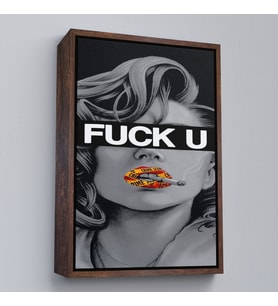 Çerçeveli Fuck You Kadın Tablo (Siyah)