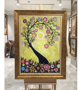 Altın Paspartulu Çerçeveli Tablo C670 (Gold)