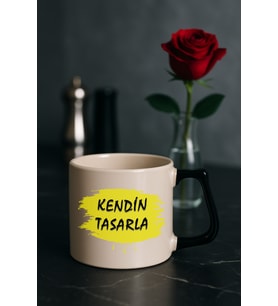 Kendin tasarla bardak - Kişiye özel bardak (Siyah)