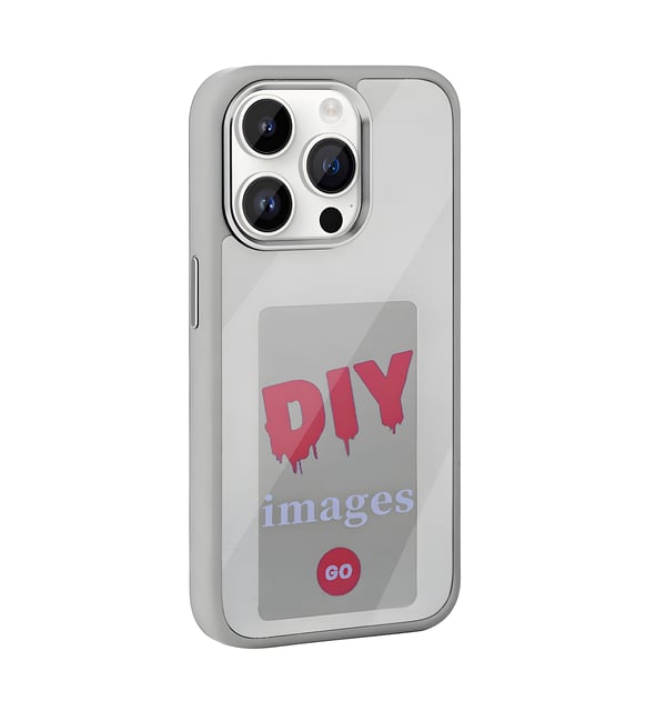 iPhone 14 Pro Max Ekran Yansıtmalı NFC Akıllı Kılıf (Gri)
