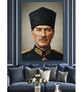 Mustafa Kemal Atatürk Dekoratif Kanvas - Mdf Ahşap Tablo
