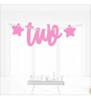 2 Yaş Yıldızlı Two Yazı, 90 cm - Pembe