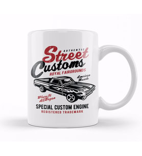 Muscle Car Street Custom Kupa Bardak Porselen