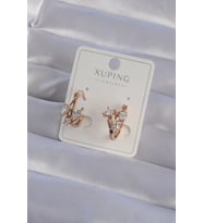XUPİNG Rose Renk Zirkon Taşlı Halka Küpe - TJ-BKP9358