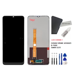 Oppo Realme C25Y Uyumlu Lcd Ekran Dokunmatik Servis Lcd + B-7000 + TAMİR SETİ