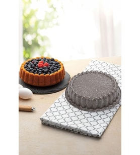 Karbon Çelik 22 cm Yuvarlak Dilimli Tart Turta Kek Kalıbı cin803khv
