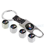 Bmw M Logo Anahtarlık Sibop Kapağı Set Paslanmaz Çelik Gümüş
