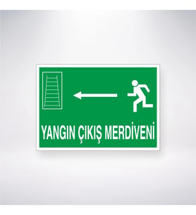 Yangın Çıkış Merdiveni <-- 21x28 Arkası Yapışkanlı Levha