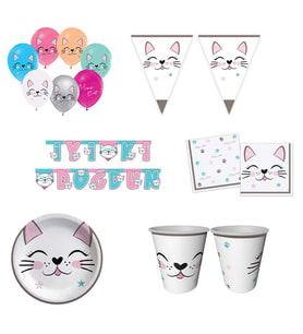 8 Kişilik Miss Cat Kız Doğum Günü Süsleri-