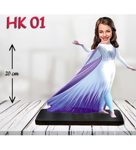 Kişiye Özel Ahşap Biblo - Kız Çocuk Karikatür Biblo - Kahraman