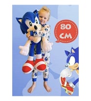 Sonic Peluş Oyuncak 80 Cm Dev Boy En Büyük Boy Hediyelik Uyku Arkadaşı (Çok Renkli)