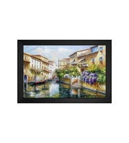 Manzara Temalı Kanvas Tablo 80 x 110 cm Siyah Çerçeve