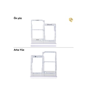 Samsung Galaxy A20E Sim İç Yuvası Çiftli ile Uyumlu Beyaz Çiftli sim yuvası ikili sim tepsisi çiftli sim aparatı dual sim çekmecesi
