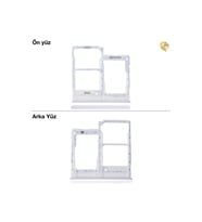 Samsung Galaxy A20E Sim İç Yuvası Çiftli ile Uyumlu Beyaz Çiftli sim yuvası ikili sim tepsisi çiftli sim aparatı dual sim çekmecesi