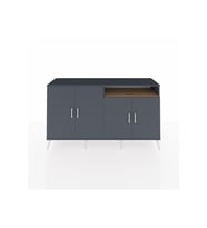 Kronos Konsol 6 Raflı 4 Kapaklı 176x59x99 Antrasit-Antrasit/Çam