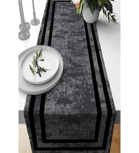 Füme Çerçeveli Desen Premium Masa Örtüsü Runner RNR491
