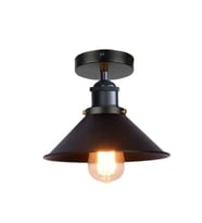 RİOLİGHT METAL SİYAH PLOFONYER SARKIT ŞAPKA ÇAPI: 28CM (Siyah - Beyaz)